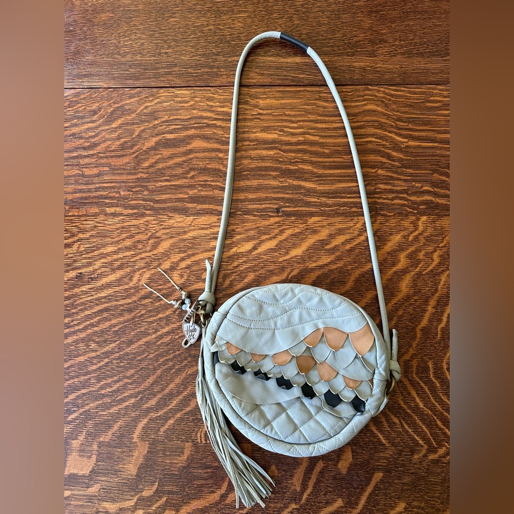 Cream and Tan Crossbody Bag